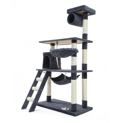 Cat Tree Multi Level Scratcher Maple 140Cm Grey