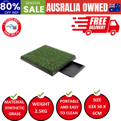 Pet Dog Potty Tray Training Toilet + 1 Grass Mat 63Cm X 50Cm