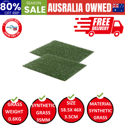2 Grass Mat 58.5Cm X 46Cm For Pet Dog Potty Tray Training Toilet