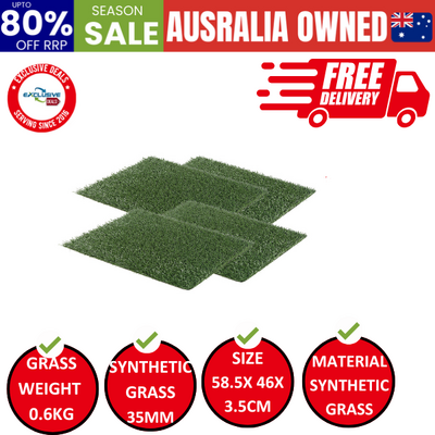 4 Grass Mat 58.5Cm X 46Cm For Pet Dog Potty Tray Training Toilet