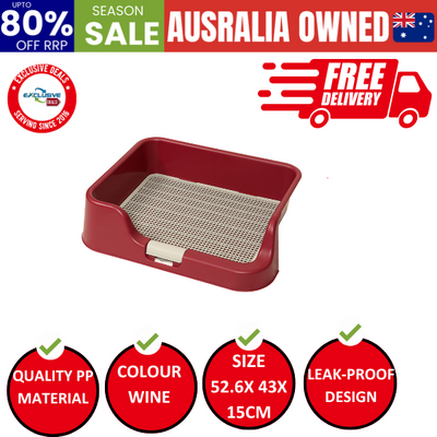 Dog Pet Potty Tray Training Toilet Raised Walls T1 Wine
