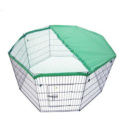 Pet Playpen Foldable Dog Cage 8 Panel 30In With Cover