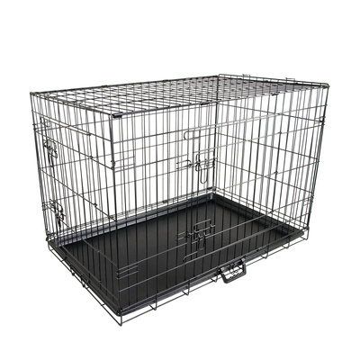 Wire Dog Cage Foldable Crate Kennel 48In With Tray