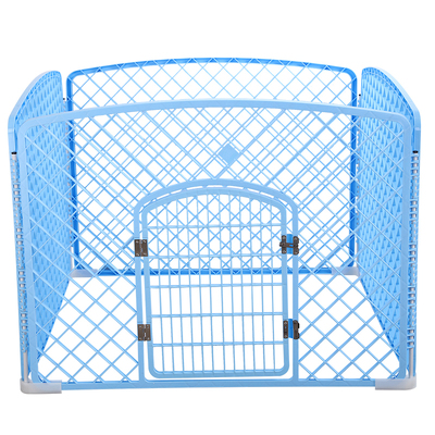 4 Panel Plastic Pet Pen Pet Foldable Fence Dog Fence Enclosure Blue