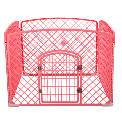 4 Panel Plastic Pet Pen Pet Foldable Fence Dog Fence Enclosure Pink