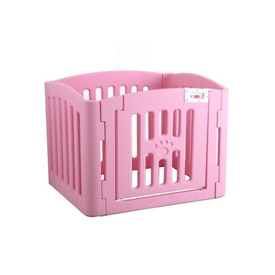 4 Panel Plastic Pet Pen Pet Foldable Fence Dog Fence Enclosure With Gate Pink