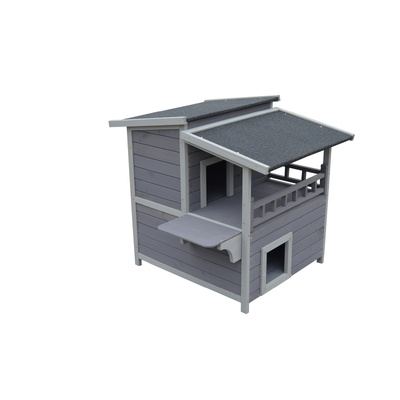 2 Story Cat Shelter Condo With Rainproof Kitty House