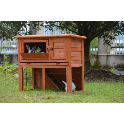 Double Storey Rabbit Hutch Guinea Pig Cage , Ferret Cage W Pull Out Tray