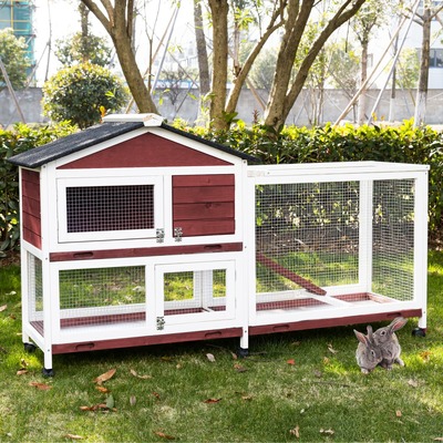 Double Storey Large Rabbit Hutch Guinea Pig Cage , Ferret Cage