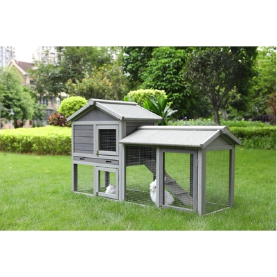 148Cm Rabbit Hutch Quail Run Wooden Cage Guinea Pig Cage House