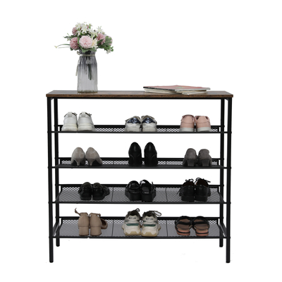 5-Tier Large Shoe Rack Shelf Stand Flat & Slant Adjustable Storage Organizer 100 Cm
