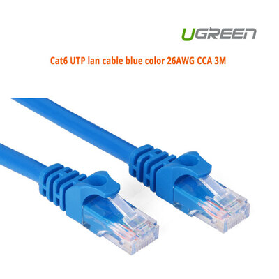 Cat6 Utp Blue Color 26Awg Cca Lan Cable 3M (11203)
