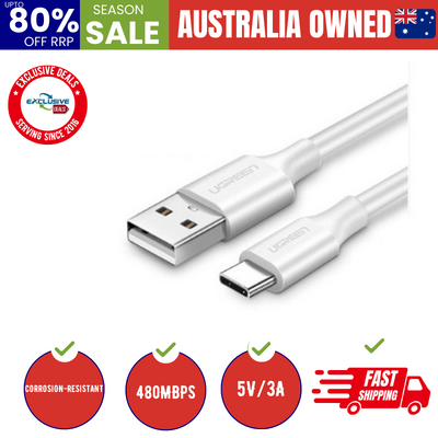 60123 Usb 2.0 Type-A To Type-C Male Nickel Plated 2M (White)