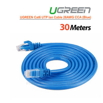 UGREEN Cat6 UTP lan cable blue color 26AWG CCA 30M (11209)