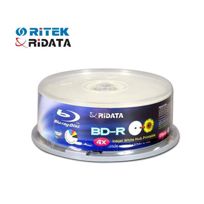 Ridata Recordable (Write-Once) Blue-Ray T25 (25Gb) Printable Tube