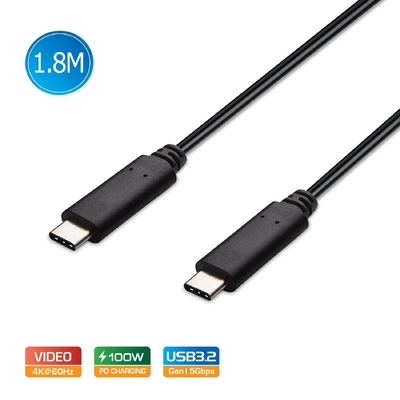 Simplecom Usb-C To Usb-C Cable Usb 3.2 Gen1 5A 100W Pd 4K 1.8M
