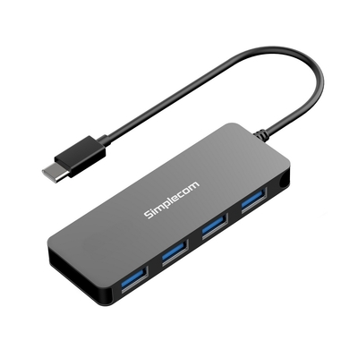 Ultra Slim Aluminium Usb 3.1 Type C To 4 Port Usb 3.0 Hub Black
