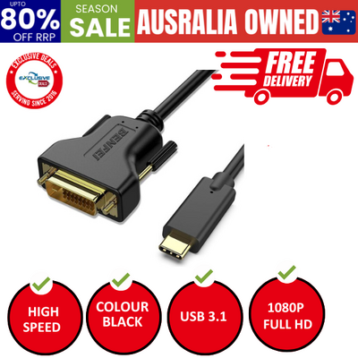 USB C to DVI Cable 1.8m