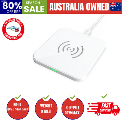 T511-S 10W/7.5W Fast Wireless Charger Pad (White)