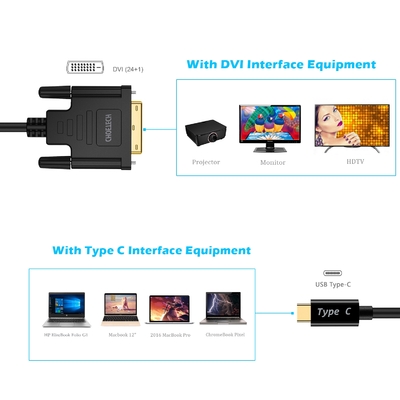 USB-C to DVI Cable (4K@30Hz) 1.8m