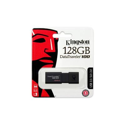 KINGSTON DT100G3/128GB, 128GB USB 3.0 DATATRAVELER 100 G3 USB Drive 100MB/s read