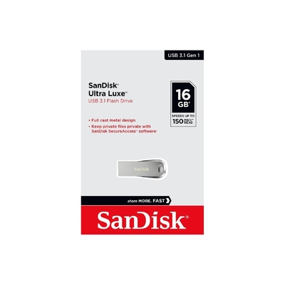 SANDISK SDCZ74-016G-G46 16G  ULTRA LUXE PEN DRIVE 150MB USB 3.0 METAL
