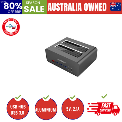 Usb 3.0 To Dual Sata Aluminium Docking Station 1 Port 2.1A Usb Charger