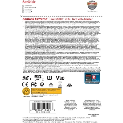 SanDisk Extreme 400GB(1) microSD UHS-I Memory Card