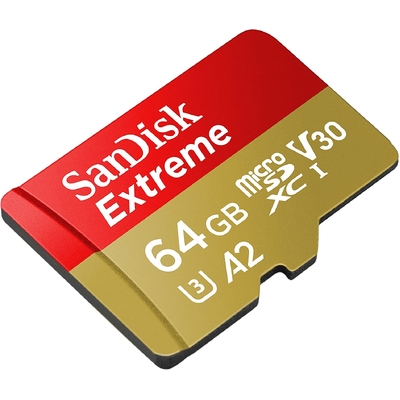 SanDisk Extreme 64GB(1) microSD UHS-I Memory Card