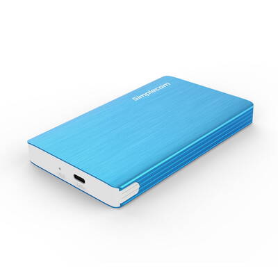 Simplecom SE220 Aluminium Tool-Free 2.5'' SATA HDD/SSD to USB 3.1 Type C Enclosure Blue