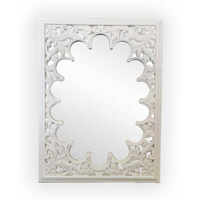 Boho Style Mirror - Matt White 90Cm X 120Cm