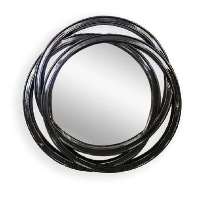 Trio Circle Mirror - Gloss Black 100Cm X 100Cm