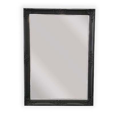 French Provincial Ornate Mirror - Black - Small  80Cm X 110Cm