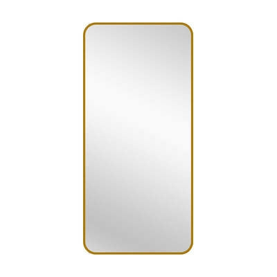 Gold Metal Rectangle Mirror - Medium 80Cm X 170Cm