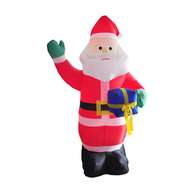 1.8m Self Inflatable LED Waving Santa & Gift Box