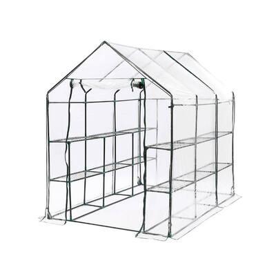 Garden Greens Greenhouse Walk-In Mega Sized Shed 3 Tier Solid Structure 1.95M