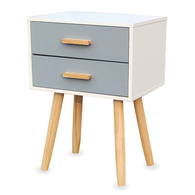 Stylish Neutral 3-Drawer Side Table: Sleek Modern Design (61cm)