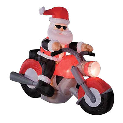 1.6m Santa & Motorbike Built-In Blower Bright LED Lighting