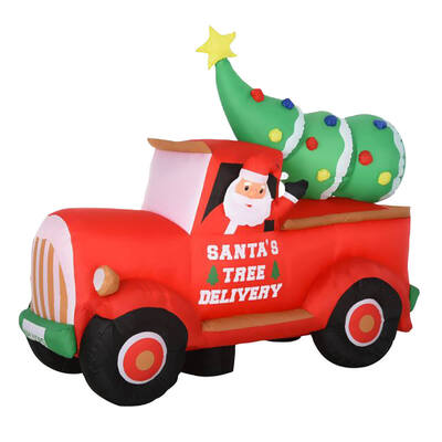 2.25m Santa Ute & Tree Built-In Blower Bright LED Lighting