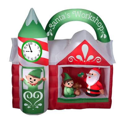 1.5m x 1.6m Santa's Workshop Self Inflating LED Lights