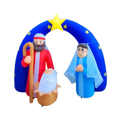 2m Nativity Scene Baby Jesus Self Inflating LED Lighting