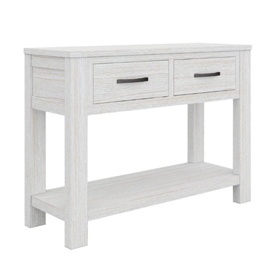 Console Hallway Entry Table 110Cm Solid Mt Ash Timber Wood - White