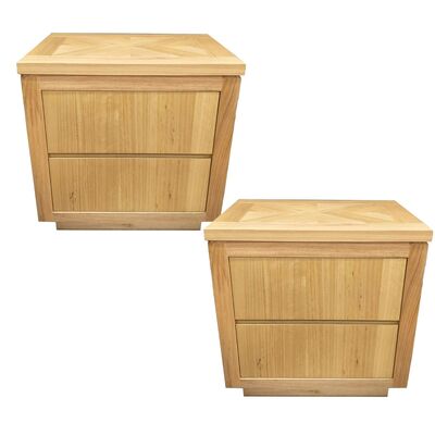 2Pc Bedside Table 2 Drawers Storage Cabinet Nightstand End Tables