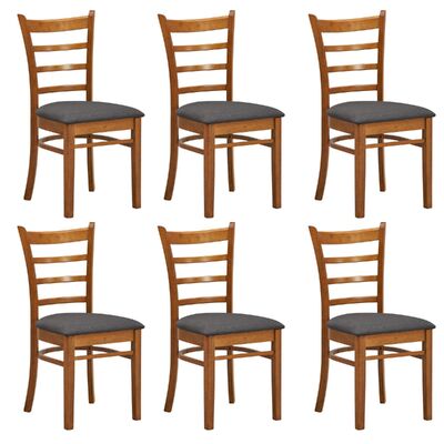 Elegant Dining Chair Set of 6 with Crossback Design and Walnut Finish