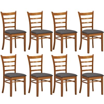 Elegant Dining Chair Set of 8 with Crossback Design and Walnut Finish
