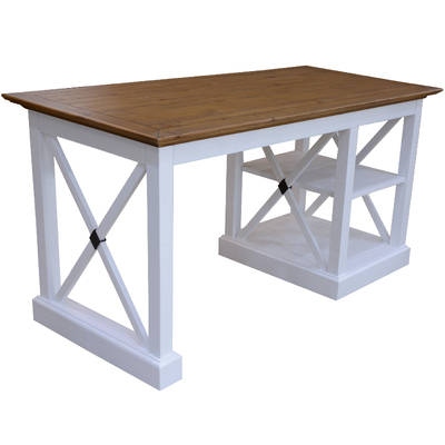 Study Computer Desk 150Cm Office Executive Table Pine Wood - Grey