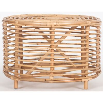 61Cm Rattan Round Side Table - Natural
