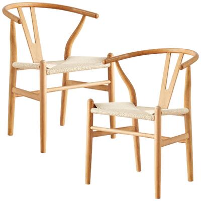 Elegant Wishbone Dining Chairs: Beech Timber