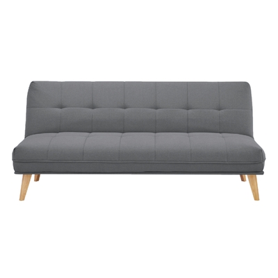3 Seater Sofa Queen Bed Fabric Uplholstered Lounge Couch - Mid Grey