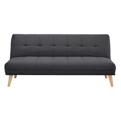 3 Seater Sofa Queen Bed Fabric Uplholstered Lounge Couch - Dark Grey